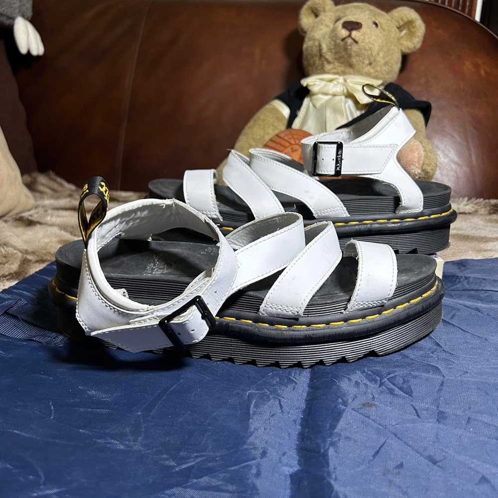 Size 11 - Dr Martens Blaire Hydro Leather Sandal Women's - White
